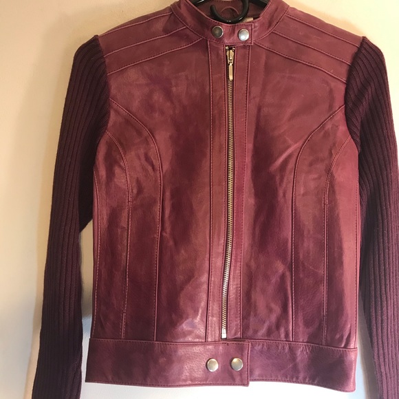 Vintage Twiggy Red Leather Sweater Jacket Small - Picture 2 of 9